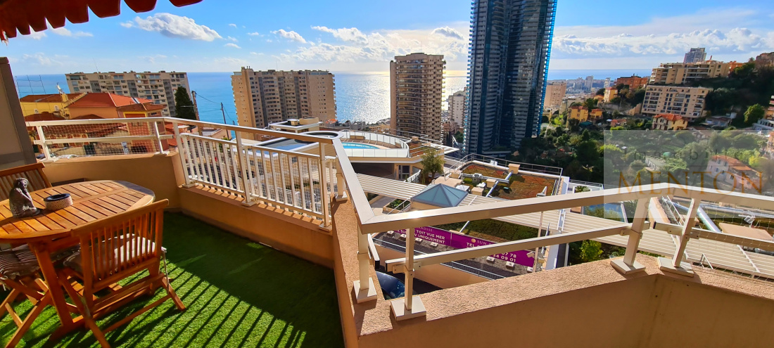 Beausoleil , grand appartement  état neuf avec terrasse , étage élevé,face monaco,au calme, exposition ouest — photo 3