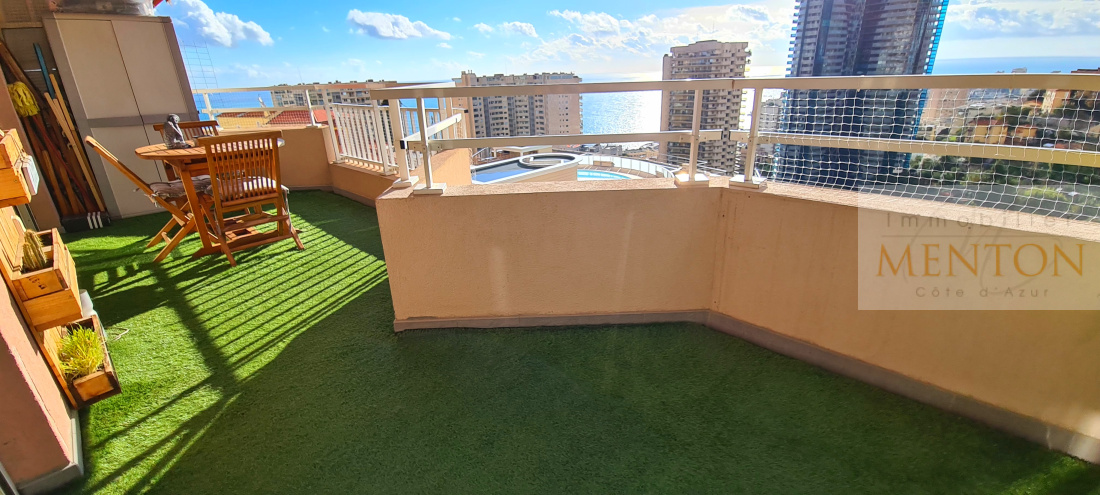 Beausoleil , grand appartement  état neuf avec terrasse , étage élevé,face monaco,au calme, exposition ouest — photo 5
