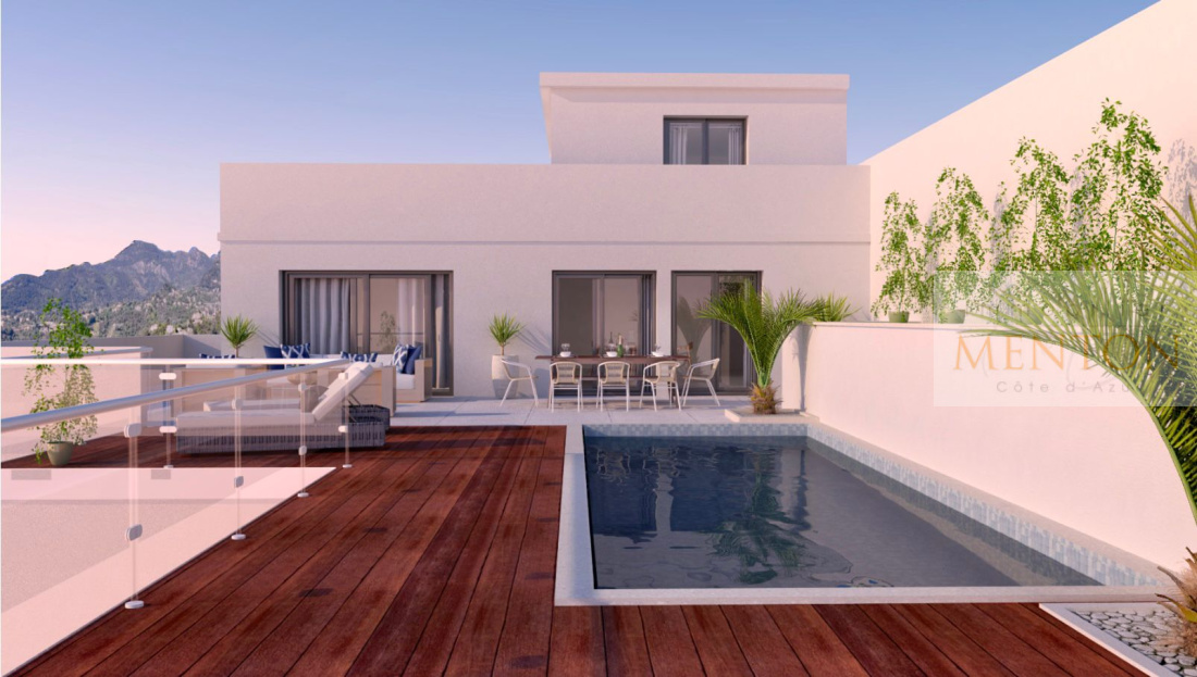 Menton, annonciade, immeuble, maison    divisé en 3 appartements ,vue mer et montagnes,terrain 4208 m² — photo 2