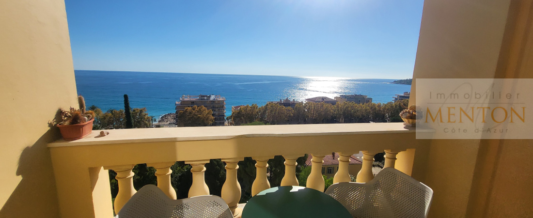 MENTON ANCIEN PALACE PRESTIGIEUX APPARTEMENT 4 PIECES DERNIER ETAGE VUE MER GARAGE CAVE — photo 2