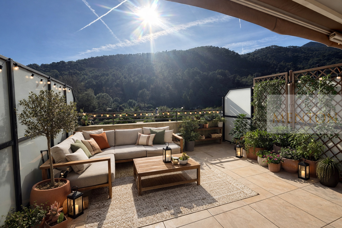 Menton - Gorbio au calme 2 pièces 48 m2 terrasse  27 m2, piscine — Menton