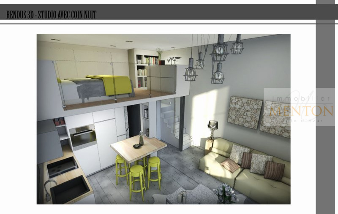 menton carré d'or, ce loft , à 20 m des plages — Menton