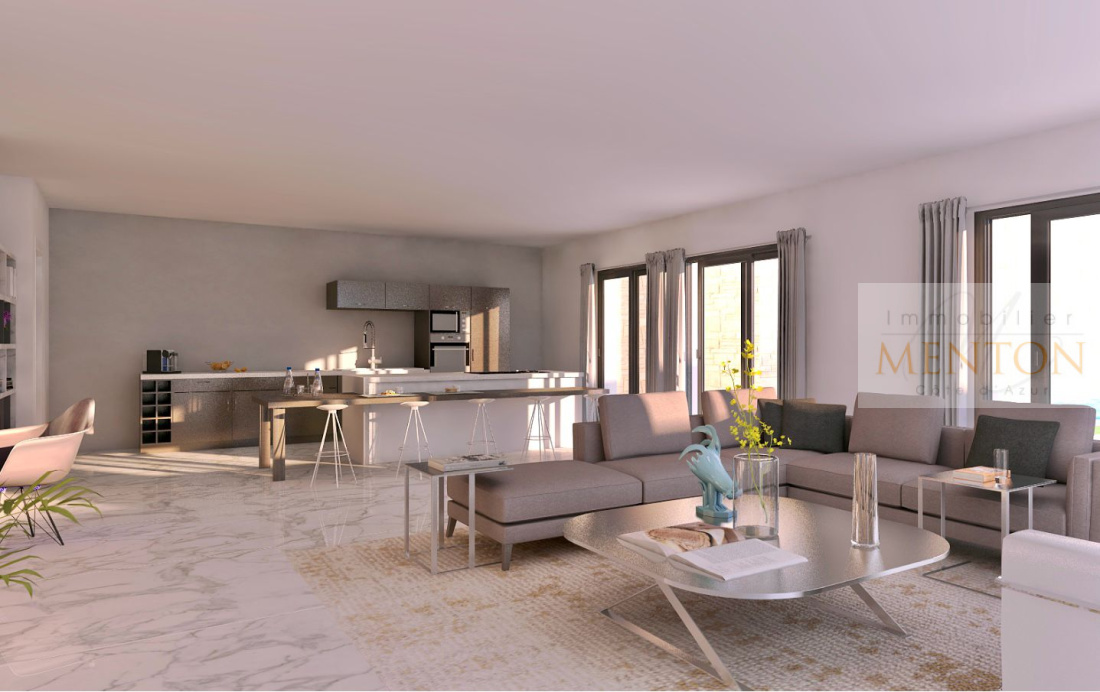 Menton annonciade, appartement villa de 148 m² ,187 m² de terrasse, piscine, terrain — photo 2
