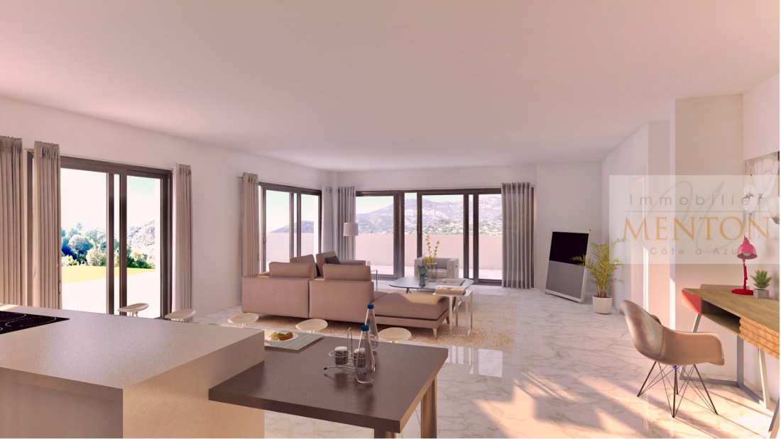 Menton annonciade, appartement villa de 148 m² ,187 m² de terrasse, piscine, terrain — photo 3