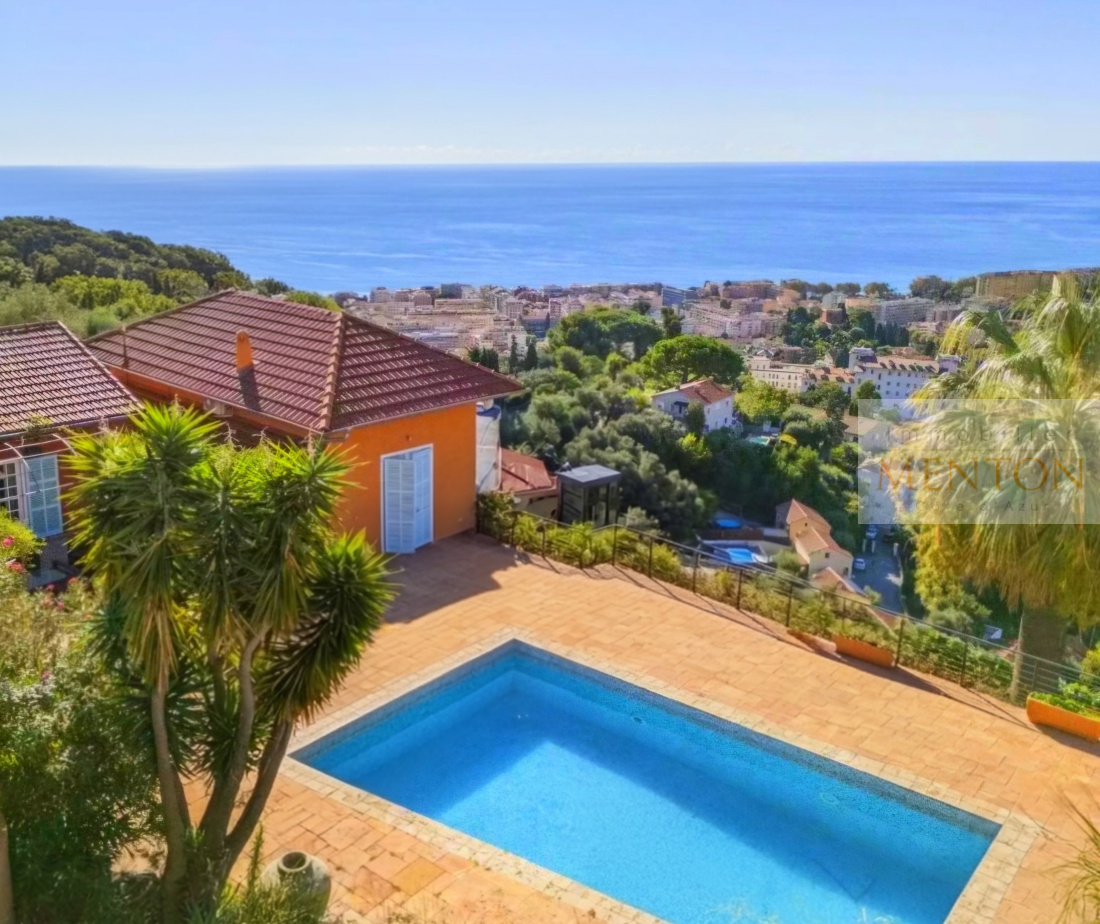 MENTON - Quartier  ANNONCIADE -  3 VILLAS - VUE PANORAMIQUE MER - PISCINE 1800m terrain  - parkings — photo 1