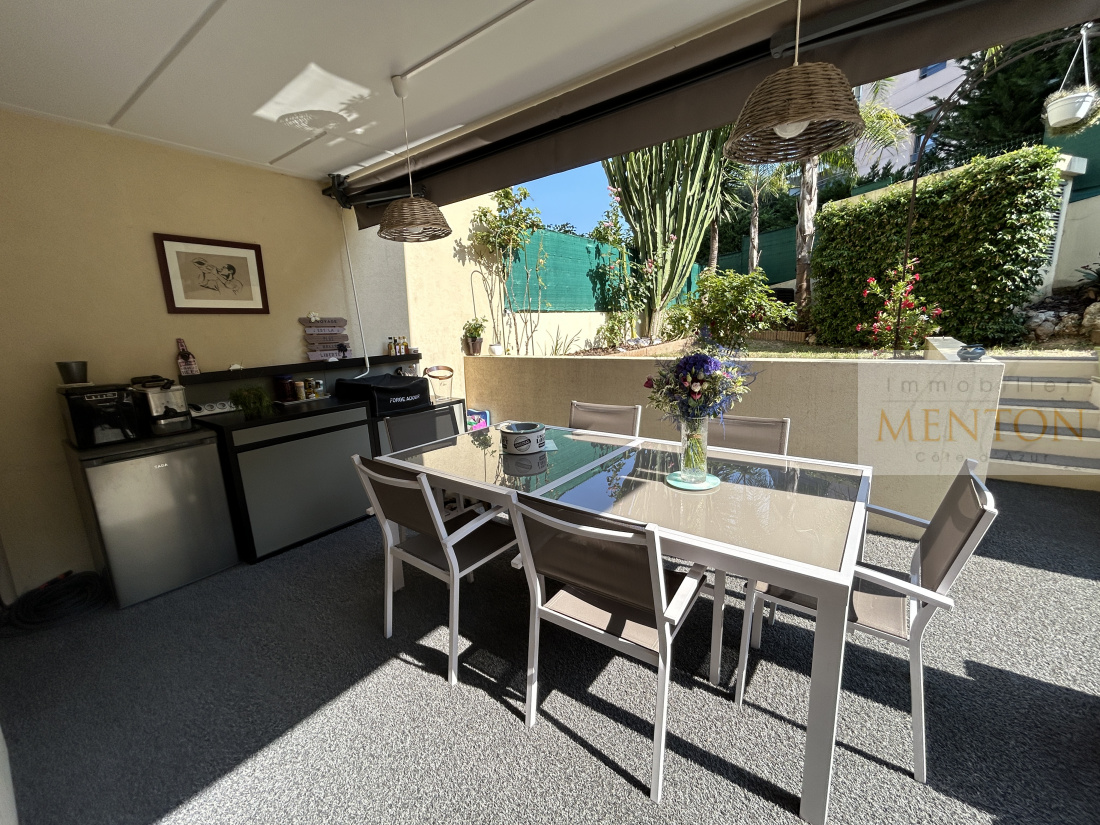 Roquebrune Cap Martin, Quartier Carnolès 2 pièces jardin terrasse — Roquebrune-Cap-Martin