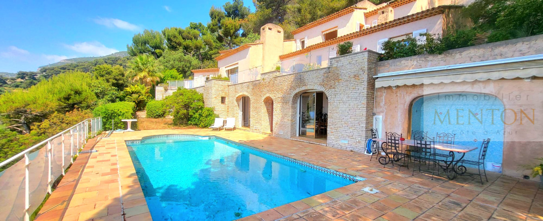 Roquebrune Cap Martin vaste propriété vue mer piscine — photo 5